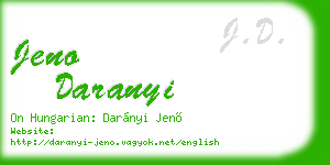 jeno daranyi business card