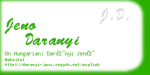 jeno daranyi business card